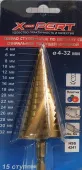 Сверло ступенчатое, спиральное по металлу *X-PERT-PROFI*, 4-12, арт. №114.46